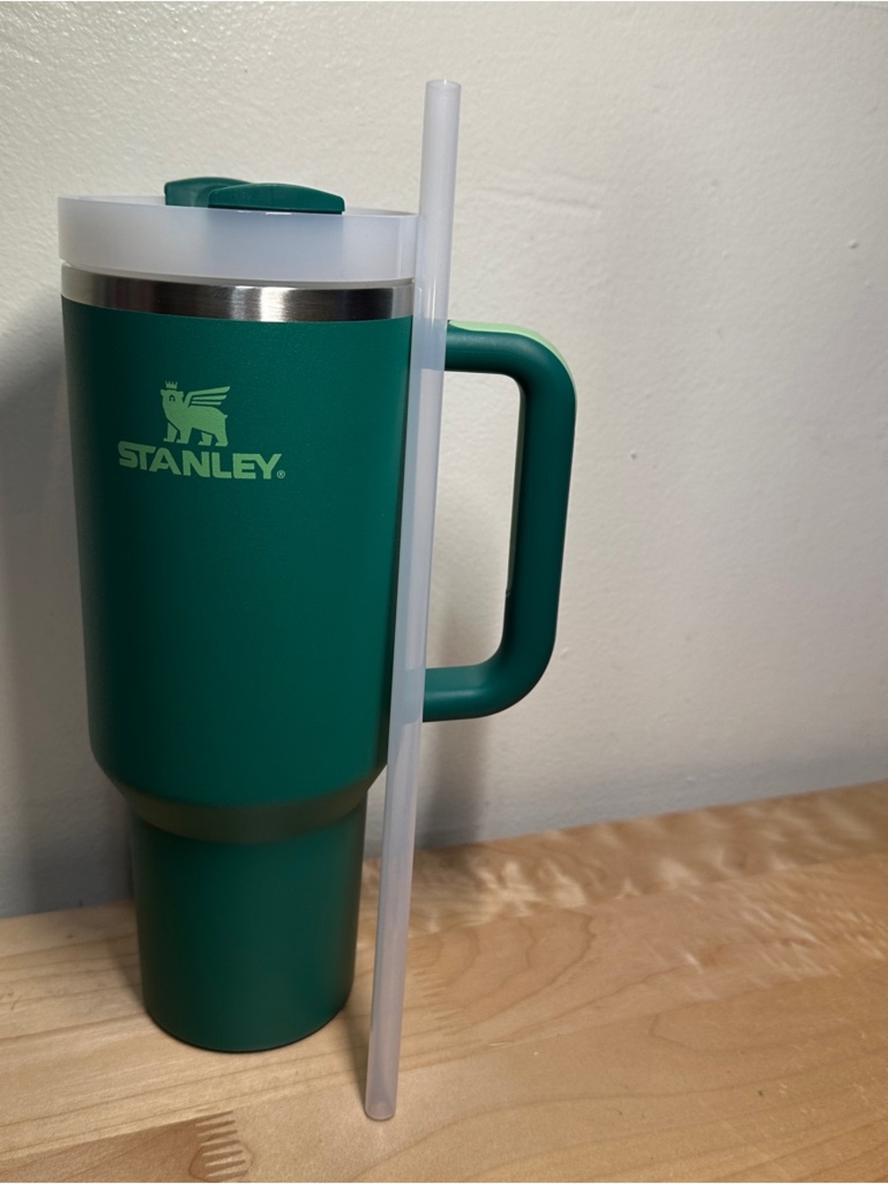 Stanley Emerald Green Insulated Travel Mug with Handle engraved “Henry” 40 oz